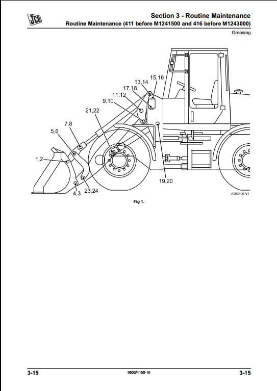 Jcb 411 416 Wheeled Loader Service Repair Manual