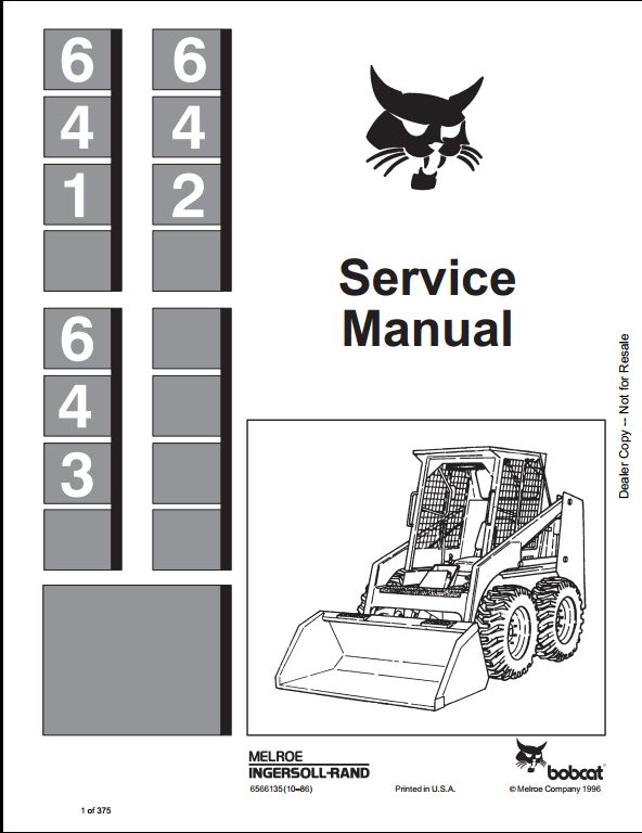 Bobcat 641 642 643 Skid Steer Loader Service Repair