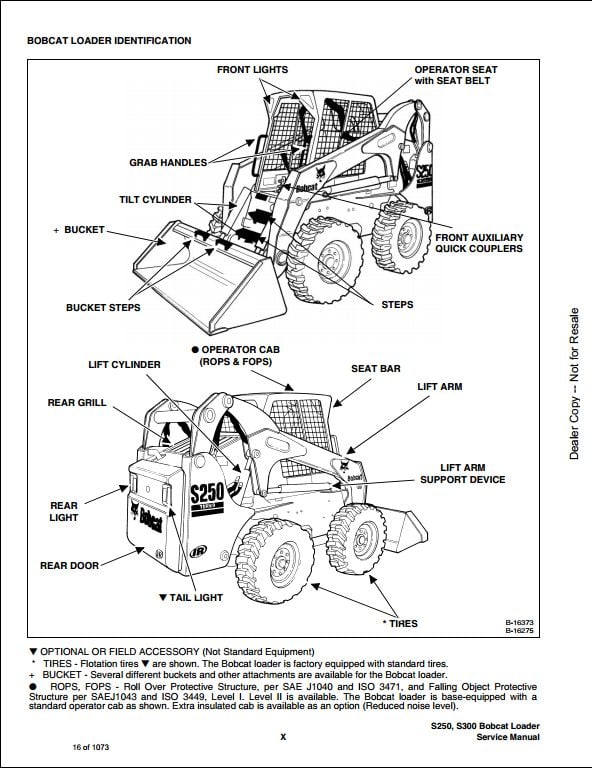 Bobcat S250 S300 Turbo High Flow Skid Steer Loader Service ... s300 bobcat parts diagram 