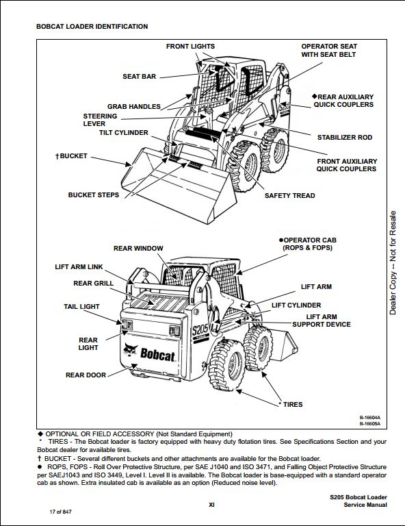 thumbnail image 2 of Bobcat S205 TURBO Skid Steer Decal Kit – 7pc Vinyl Sticker Set With Applicator 2 of 5