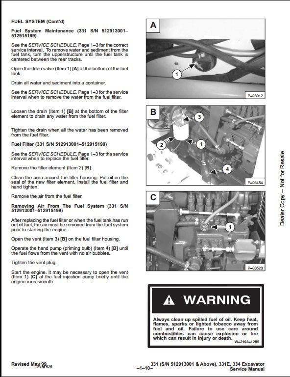 Bobcat 331 331e 334 Mini Excavator Service Repair Workshop