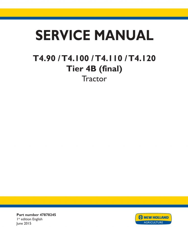 New Holland T4.90/T4.100/T4.110/T4.120 Tractor Service Repair Manual