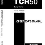 Takeuchi TCR50 Dump Carrier Operator’s Manual Serial No.30500003~