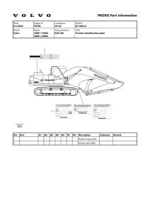 Volvo EC140B LC Excavators Part Manual