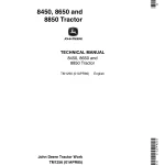 John Deere Articulated Tractors 8450 8650 8850 4WD Technical Manual
