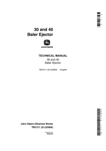 John Deere 30 and 40 Baler Ejector Technical Manual