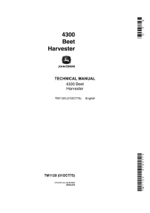 John Deere 4300 Beet Harvester Technical Manual
