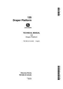 John Deere 135 Draper Platform Technical Manual