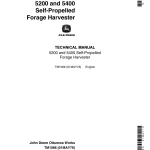 John Deere Self-Propelled Forage Harvester 5200 5400 Technical Manual