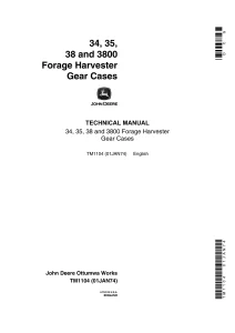 John Deere Forage Harvester Gear Cases 34 35 38 3800 Technical Manual