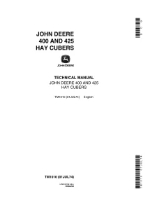 John Deere Hay Cubers 400 425 Technical Manual