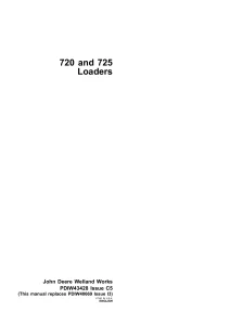 John Deere Loaders 720 725 pdiw43428 Pre Delivery Instruction Manual