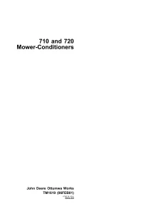 John Deere Mover Conditioner 710 720 Technical Manual