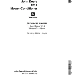 John Deere Mower Conditioner 1214 Technical Manual