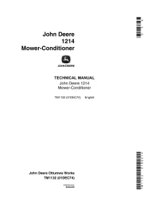 John Deere Mower Conditioner 1214 Technical Manual