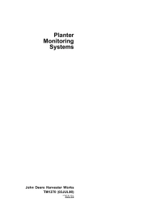 John Deere Planter Monitoring Systems Technical Manual