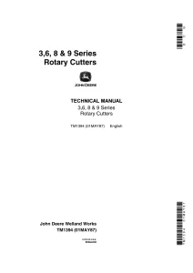 John Deere Rotary Cutters 3 6 8 9 Series Technical Manual