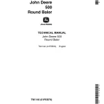 John Deere Round Baler 500 Technical Manual