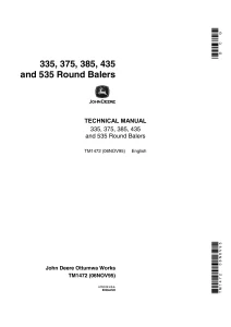 John Deere Round Balers 335 375 385 435 535 Technical Manual