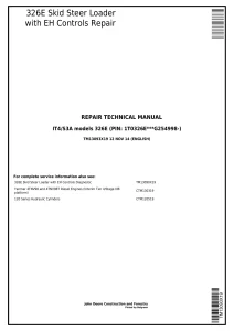 John Deere 326E Skid Steer Loader with EH Controls Repair Manual