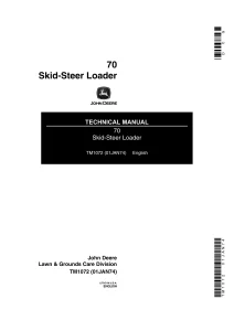 John Deere Skid Steer Loader 70 Technical Manual