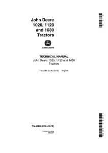 John Deere Tractor 1020 1120 1630 Technical Manual