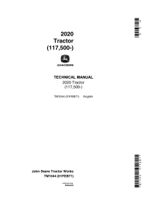 John Deere Tractor 2020 Technical Manual