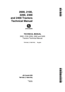John Deere Tractors 2000 2100 2200 2300 2400 Technical Manual