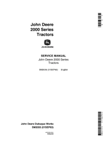 John Deere Tractors 2000 Series Service Manual