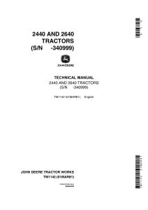 John Deere Tractors 2440 2640 Technical Manual