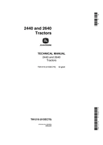 John Deere Tractors 2440 2640 Technical Manual