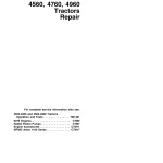 John Deere Tractors 4555 4755 4955 4560 4760 4960 Repair Manual
