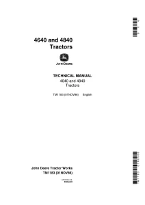John Deere Tractors 4640 4840 Technical Manual