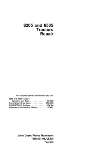 John Deere Tractors 6205 6505 Repair Manual