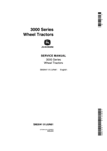 John Deere Tractors Wheeld Tractors 3000 Series Service Manual