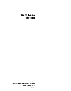 John Deere Waterloo Works Cam Lobe Motors Technical Manual