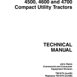 John Deere Compact Utility Tractors 4500 4600 4700 tm1679 Technical Manual