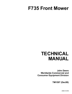 John Deere Front Mower F735 tm1597 Technical Manual