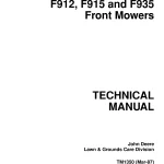 John Deere Front Mower F912 F915 F935 tm1350 Technical Manual