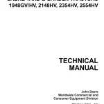 John Deere Garden Tractors 1948GV 2148HV 2354HV 2554HV tm1841 Technical Manual