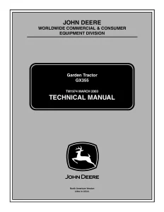 John Deere Garden Tractors GHX355 tm1974 Technical Manual