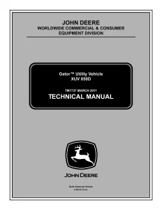 John Deere Gator Utility Vehicles XUV 850D TM1737 Technical Manual
