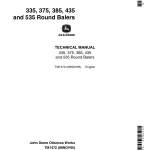 John Deere Round Baler 335 375 385 435 535 Technical Manual