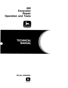 John Deere Excavators 490 tm1302 Technical Manual EN PDF