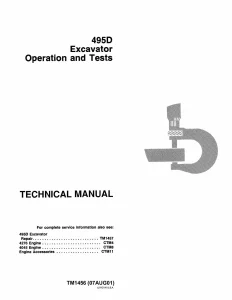 John Deere Excavators 495D tm1456 Technical Manual EN PDF