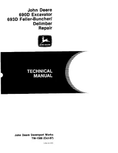 John Deere Excavators 690D 693D tm1388 Technical Manual EN PDF