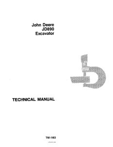 John Deere Excavators JD890 tm1163 Technical Manual EN PDF