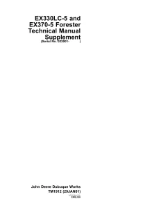 John Deere Forester Ex330LC-5 EX370-5 tm1912 Technical Manual