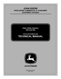 John Deere Gator Utility Vehicles 4X2 4X6 tm1518 Technical Manual
