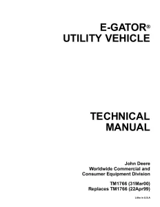 John Deere Gator Utility Vehicles E-Gator  tm1766 Technical Manual